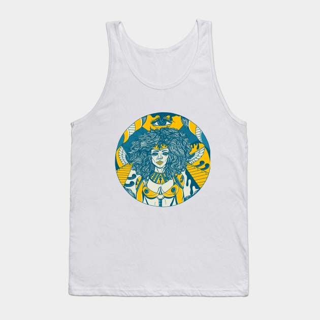 Retro Wave Kemet Warrior Tank Top by kenallouis